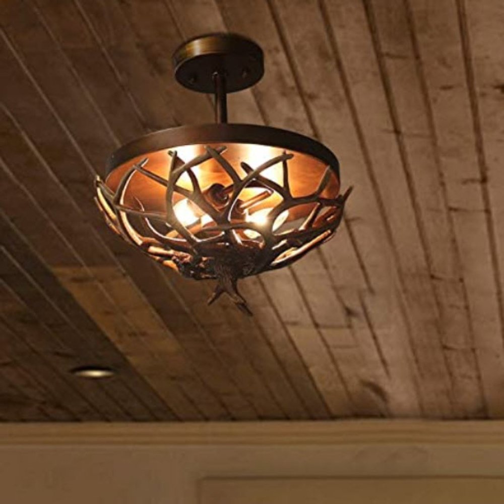 Faux Antler Ceiling Light